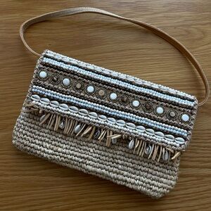 skemo straw beaded shoulder bag